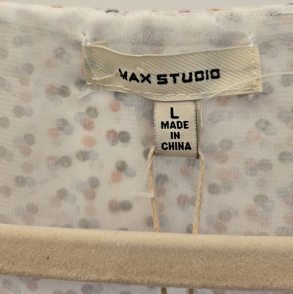 Nwt Max Studio Wrap Ruffle Blouse Large - Picture 4 of 4